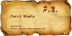Perci Nimfa névjegykártya